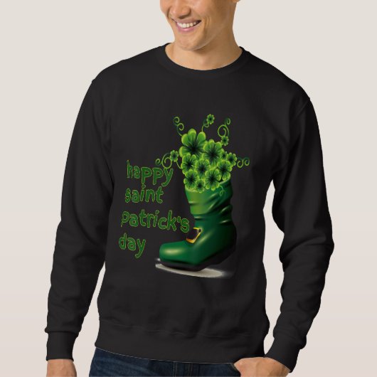 Sweatshirt Joyeux Saint Patrick's Day Chaussure verte Lucky S (Devant)