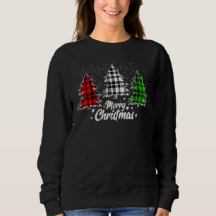 Sweatshirt Joyeux sapin de Noël Buffalo plaqué Rouge Blanc