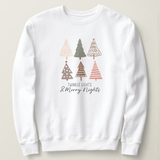 Sweatshirt Joyeux sapin de Noël et lumières scintillantes (Design devant)