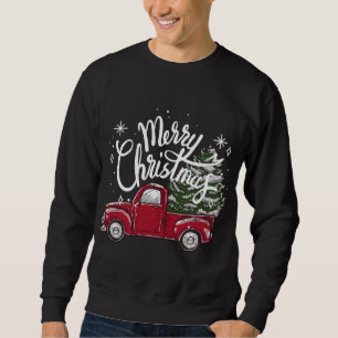 Sweatshirt Joyeux sapin de Noël sur Red Truck Car Cos