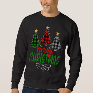 Sweatshirt Joyeux sapin de Noël Trois buffles Plaid
