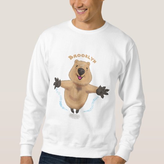 Sweatshirt Joyeux sauter quokka dessin animé (Devant)