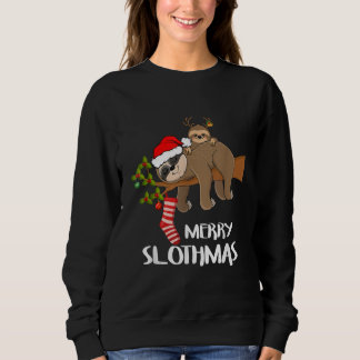 Sweatshirt Joyeux Sloth Santa Hat Noël aux amoureux