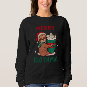 Sweatshirt Joyeux Slothmas Cute Cuddin Sloth Marshmallow Hot