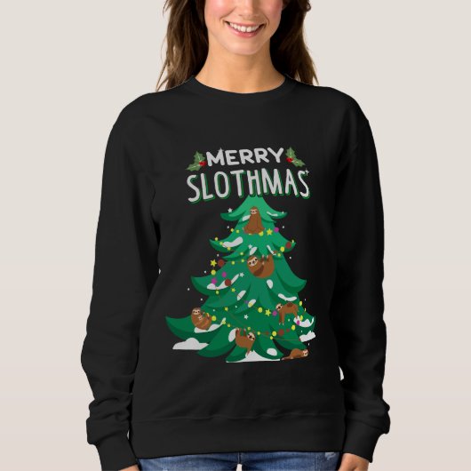 Sweatshirt Joyeux Slothmas Funny Christmas Swea (Devant)