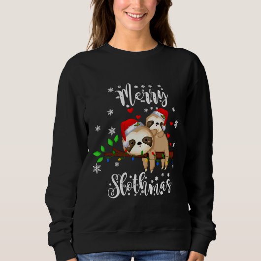 Sweatshirt Joyeux Slothmas Pajama Sloth (Devant)
