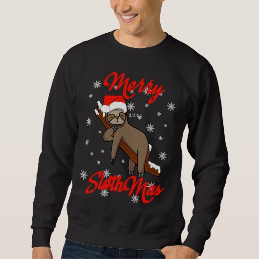 Sweatshirt Joyeux Slothmas Sleepy Sloth (Devant)
