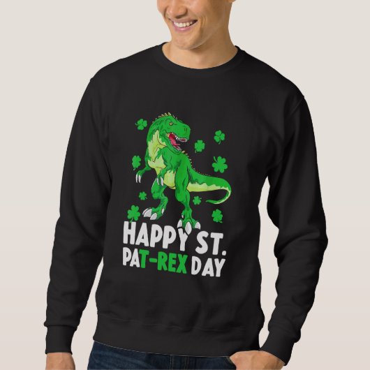 Sweatshirt Joyeux St Pat Rex Dinosaur Saint Patrick pour (Devant)