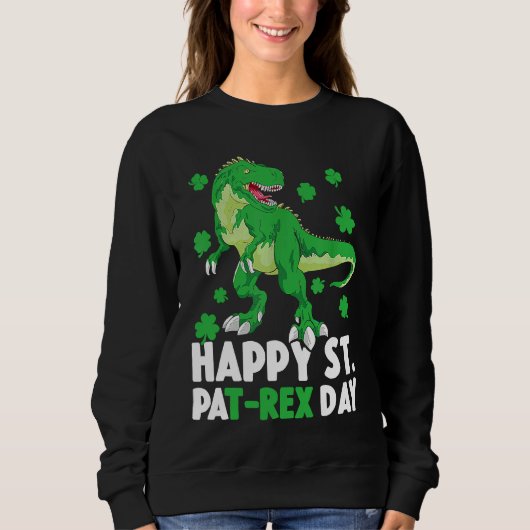 Sweatshirt Joyeux St PaT Rex Dinosaure Saint Patrick Pour (Devant)