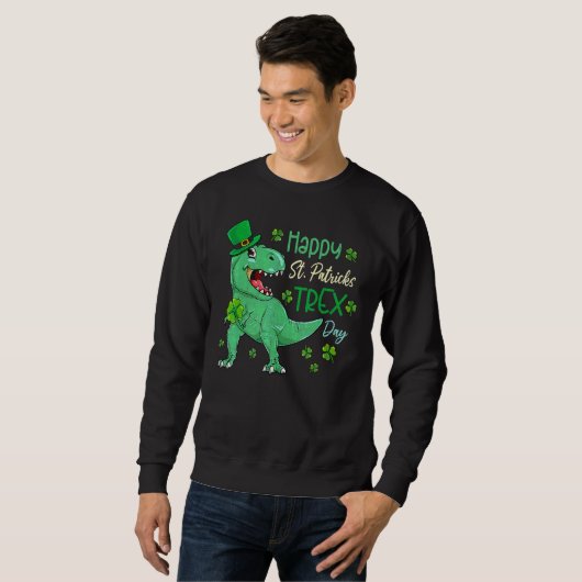 Sweatshirt Joyeux St Pat T Rex Saint Patrick's Day Dinosaur B (Devant entier)