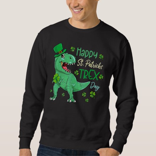 Sweatshirt Joyeux St Pat T Rex Saint Patrick's Day Dinosaur B (Devant)