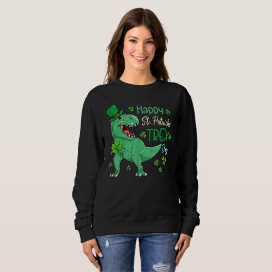 Sweatshirt Joyeux St Pat T Rex Saint Patrick's Day Dinosaur B (Devant entier)