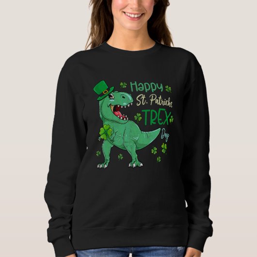 Sweatshirt Joyeux St Pat T Rex Saint Patrick's Day Dinosaur B (Devant)