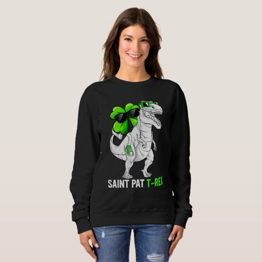 Sweatshirt Joyeux St Pat T Rex Saint Patrick's Day Dinosaur B (Devant entier)