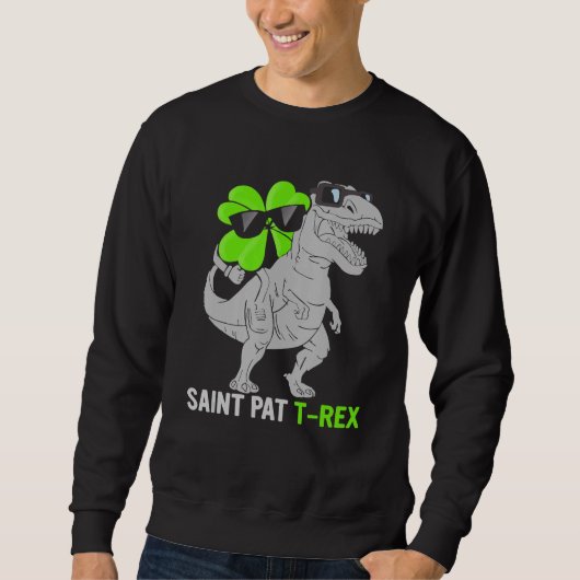 Sweatshirt Joyeux St Pat T Rex Saint Patrick's Day Dinosaur B (Devant)