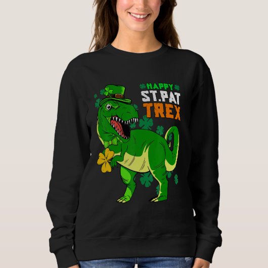Sweatshirt Joyeux St Pat Trex Day Saint Patrick Dinosaur Garç (Devant)