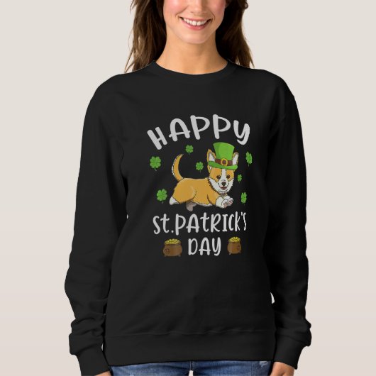 Sweatshirt Joyeux St Patrick S Day Funy Saint Patricks Corgi (Devant)