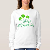 Sweatshirt Joyeux St Patrick's Day Clovers Shamrock verts (Devant)