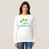 Sweatshirt Joyeux St Patrick's Day Clovers Shamrock verts (Devant entier)
