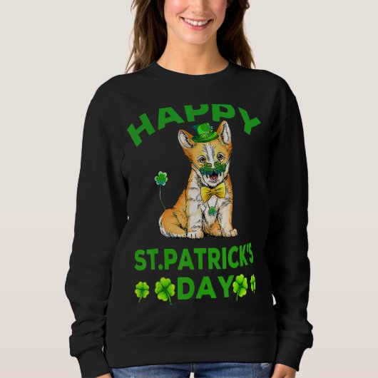 Sweatshirt Joyeux St Patrick's Day Funy Saint Patricks Corgi (Devant)