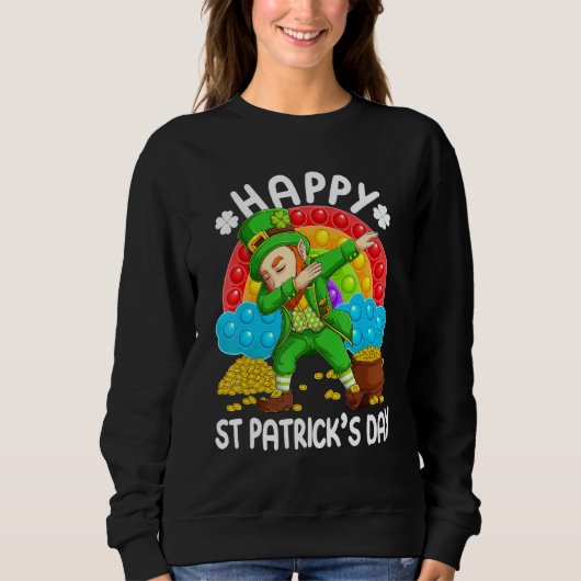 Sweatshirt Joyeux St Patrick's Day Leprechaun Pop It Rainbow (Devant)