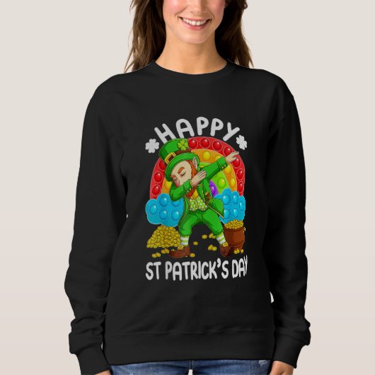 Sweatshirt Joyeux St Patrick's Day Leprechaun Pop It Rainbow  (Devant)