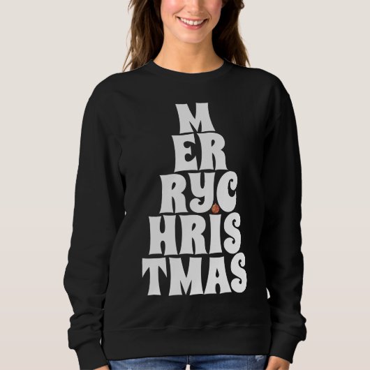 Sweatshirt Joyeux style d'arbre de Noël pour s'amuser (Devant)