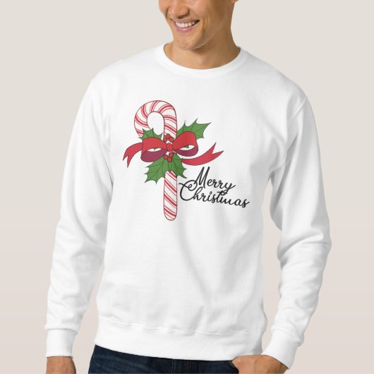 Sweatshirt Joyeux Sucre de canne des Fêtes (Devant)
