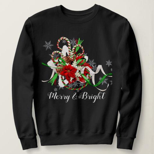 Sweatshirt Joyeux Sucres de canne de Noël (Design devant)