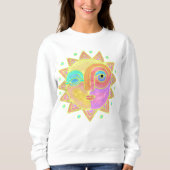 Sweatshirt Joyeux Sun Face Art Abstrait à porter (Devant)