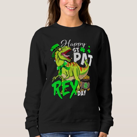 Sweatshirt Joyeux T Rex Saint Patrick S Day Dinosaur Garçons (Devant)