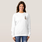 Sweatshirt Joyeux Tabby Gris de Pâques avec fleurs (Devant entier)
