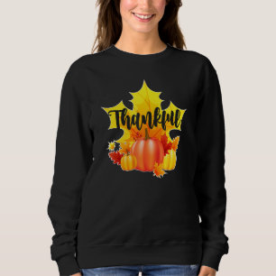 Sweatshirt Joyeux Thanksgiving Day Fall Maple Feuilles Thankf