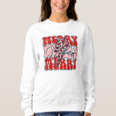 Sweatshirt Joyeux Vibes Retro Léopard Noël (Devant)