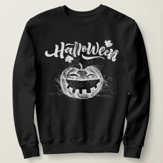 Sweatshirt Joyeux visage citrouille d'Halloween effrayant (Design devant)