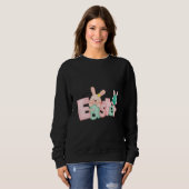 Sweatshirt Joyeux voeux de Pâques - Baisers de lapin drôle (Devant entier)
