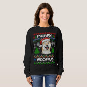 Sweatshirt Joyeux Woofmas Douleur moche Noël Shiba (Devant entier)