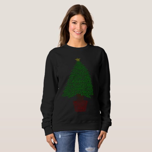 Sweatshirt Joyful Christmas Tree Text And Quote (Devant entier)