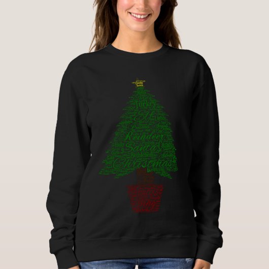 Sweatshirt Joyful Christmas Tree Text And Quote (Devant)