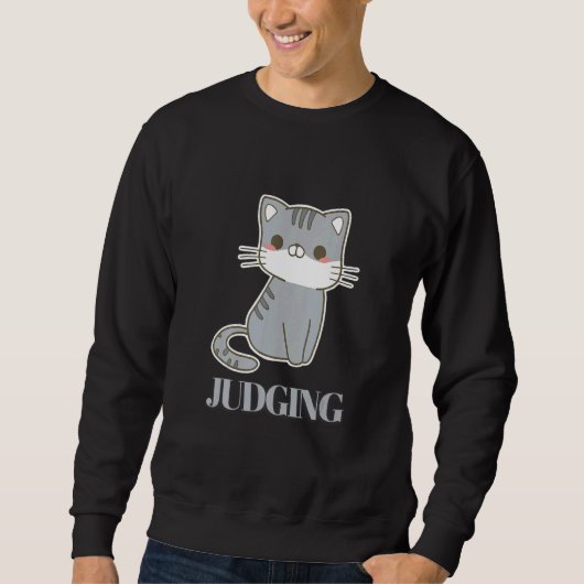 Sweatshirt Judging Meme  Retro Style Vintage Cats (Devant)