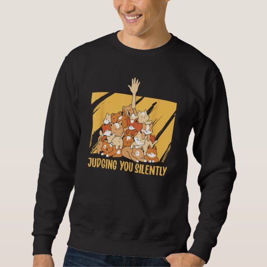 Sweatshirt Judging You Silently  Cat  Humor Kitten Memes (Devant)