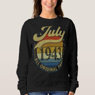 Sweatshirt Juillet 1943 Toutes les pièces d'origine Vintage A