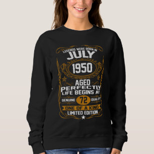 Sweatshirt Juillet 1950 72e anniversaire 72 ans Hommes