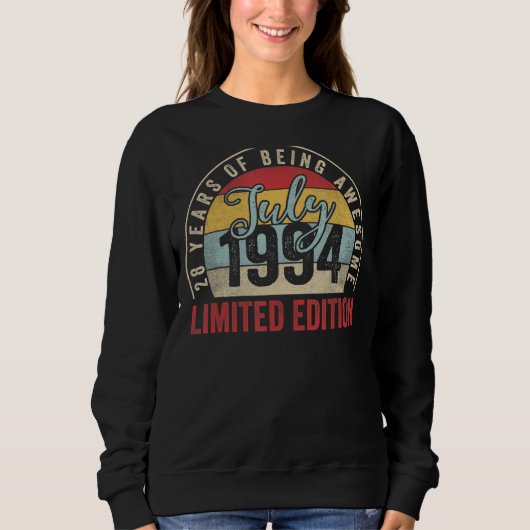 Sweatshirt Juillet 1994 28 Ans 28 Anniversaire (Devant)