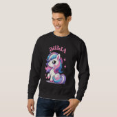 Sweatshirt Julia Cute Unicorn Design pour filles Nom Julia (Devant entier)