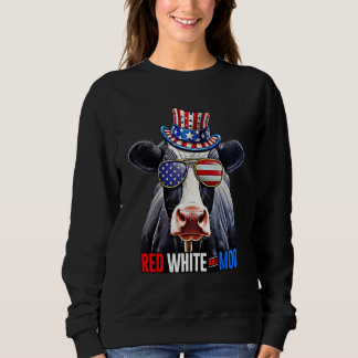 Sweatshirt July 4th   4th of July Cow Independence Day