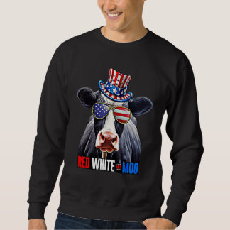 Sweatshirt July 4th   4th of July Cow Independence Day