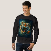 Sweatshirt Jungle au clair de lune de tigres (Devant entier)