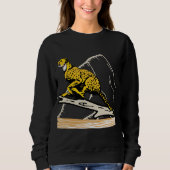 Sweatshirt Jungle Leopard Faune mignonne Noir (Devant)
