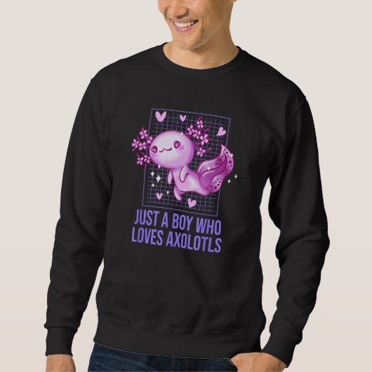 Sweatshirt Just a Boy Who Loves Axolotl Salamander  Axolotl P (Devant)